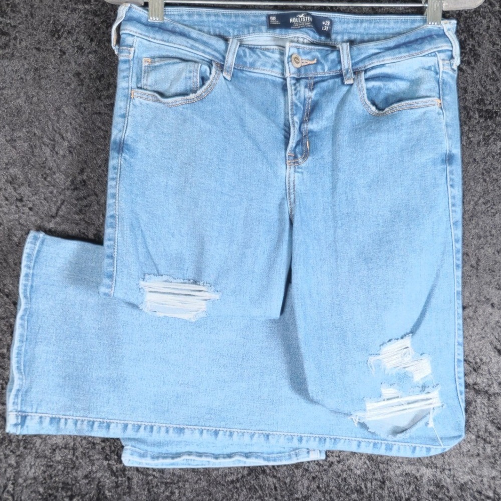 Y2K Hollister Low Rise Bootcut Distressed Ripped Jeans Light Wash 9R W29 L31